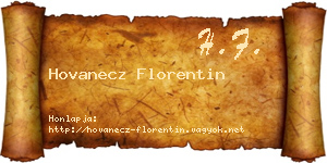 Hovanecz Florentin névjegykártya